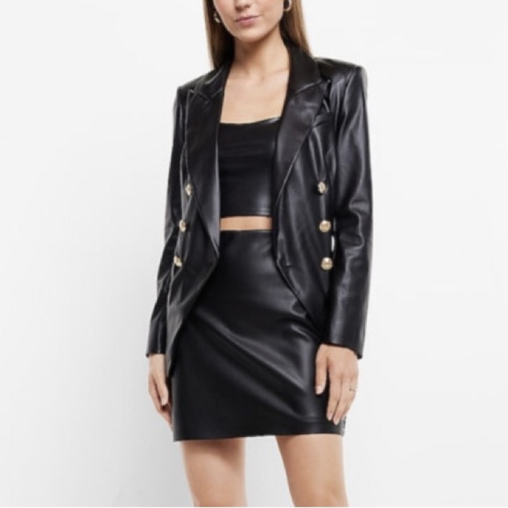 Express Black Blazer with Gold Accents